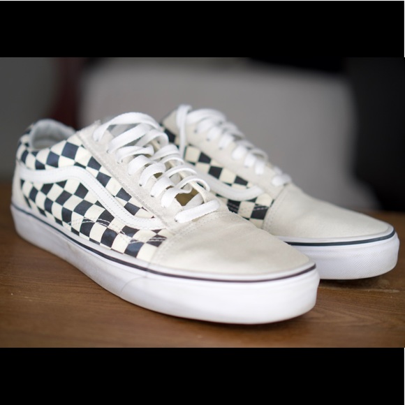 White Checkered Vans - Picture 1 of 8
